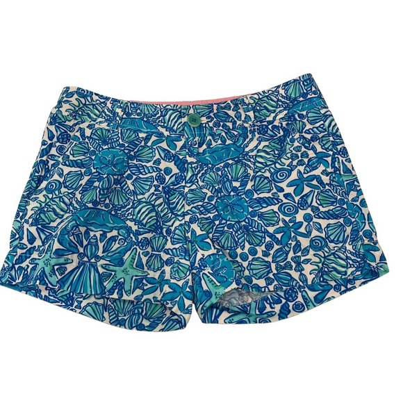 Lilly Pulitzer Pants - Lilly Pulitzer Women's 00 Callahan Shorts Nautical Sailors Valentine Blue Print